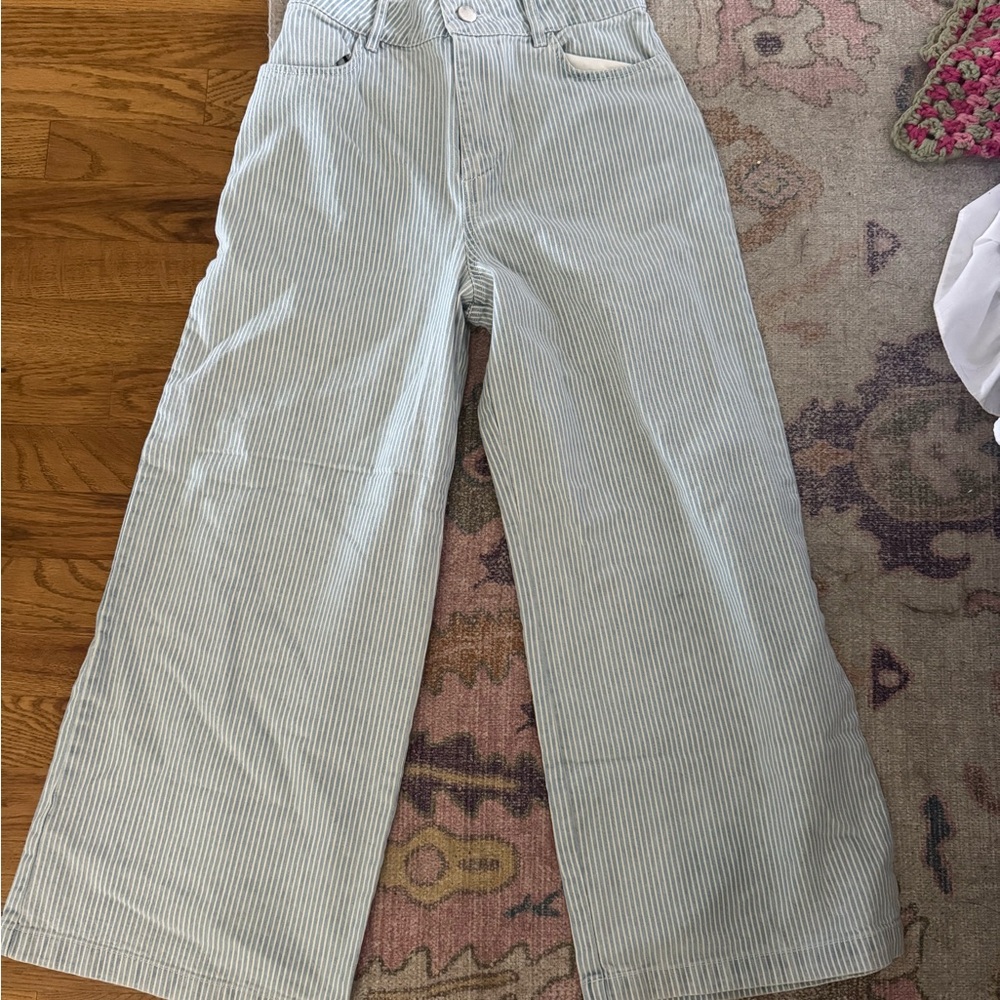 Zara Striped Wide-Leg Women Jeans